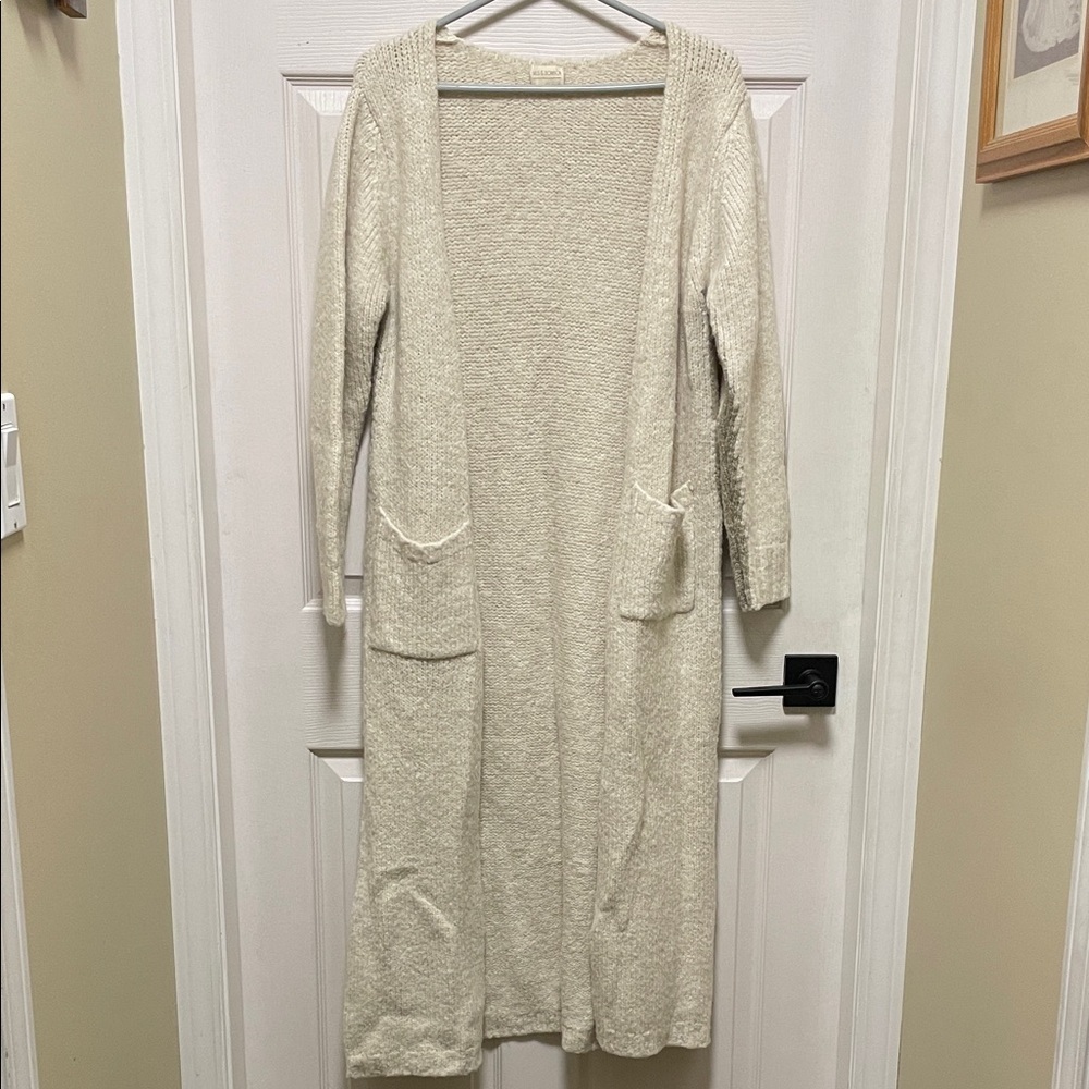 MUS & BOMBON |Barcelona |Lumina | Cream w/Tan Stripe| Open-Front Cardigan|Size S